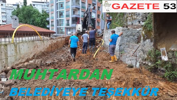 MUHTARDAN BELEDİYEYE TEŞEKKÜR