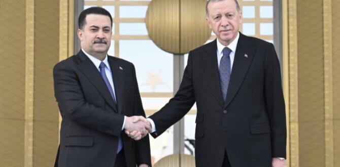 Cumhurbaşkanı Recep Tayyip Erdoğan, Türkiye’ye resmi ziyarette bulunan Irak Başbakanı Muhammed Şiya es-Sudani’yi resmî törenle karşıladı.